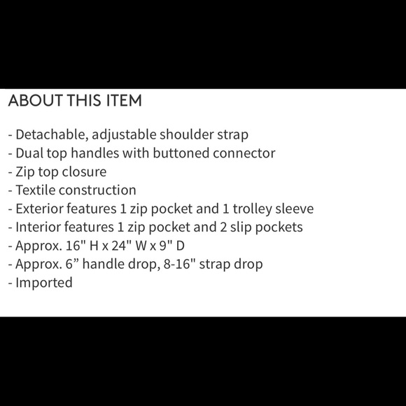 🆕 VERA BRADLEY PREPPY POLY TRAVEL DUFFEL BLACK🆕 - Picture 8 of 8